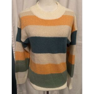 O'Neill Women's XS Multicolor Striped Mock Neck Pullover Sweater